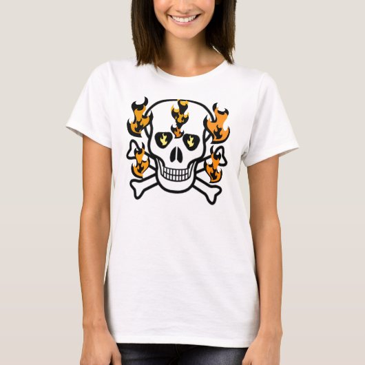 T-SHIRT IMPRESSION GRAPHIQUE COMPLEXE DANS LES FLAMES (Devant)