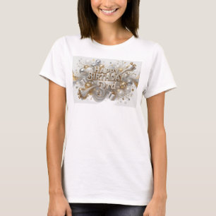 T-shirt Impression HAPPY BIRTHDAY 3RD Couleurs Vives Gras