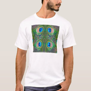 T-shirt Impression kaléidoscope de plumes de paon