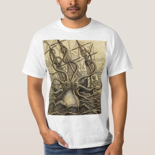 T-shirt Impression Kraken Vintage (Devant)