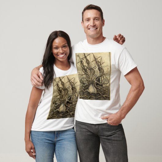 T-shirt Impression Kraken Vintage (Unisexe)