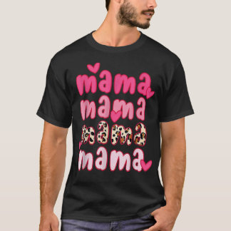 T-shirt Impression léopard Maman Pour Maman Bonne fête des