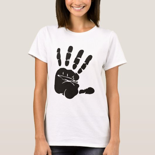 T-shirt Impression main noir (Devant)