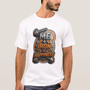 T-shirt Impression ME IRON HAPPINESS Argent Frais