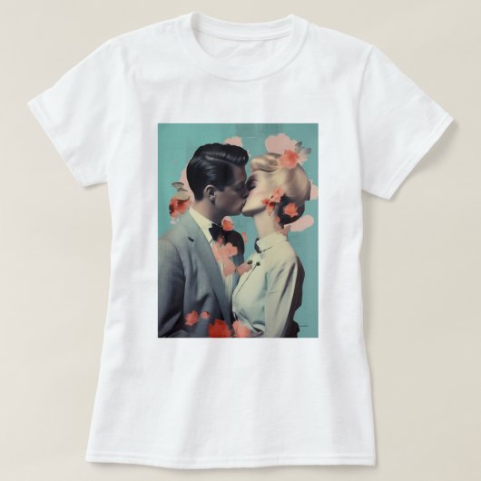 T-shirt Impression moderne, Baiser, Femme Homme, Amour (Design devant)