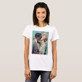 T-shirt Impression moderne, Baiser, Femme Homme, Amour (Devant entier)