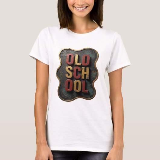 T-shirt Impression Or École Vieille en Or (Devant)