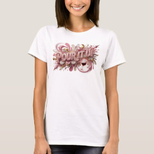 T-shirt Impression Propre Rose POUR IT UP