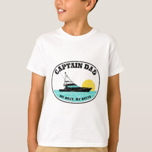T-shirt (Impression recto verso) Capitaine Papa Mon Bateau