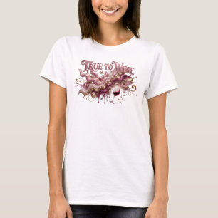 T-shirt Impression Rose Clair VRAI VIN