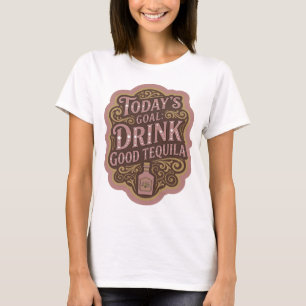 T-shirt Impression Rose Élégante BOISSON DE QUALITÉ AUJOUR