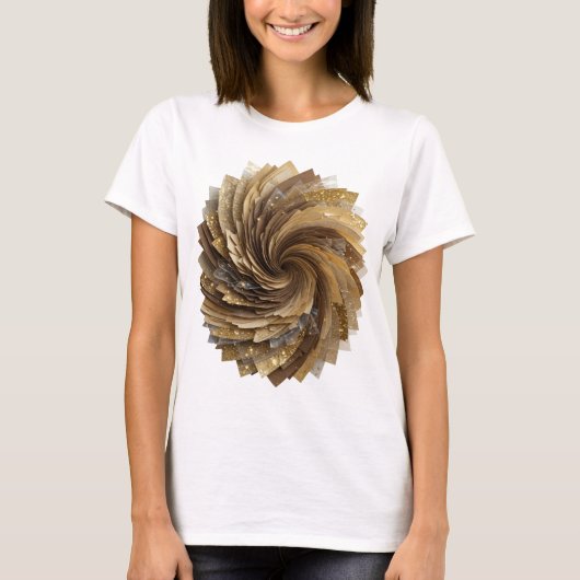 T-shirt Impression SPIRALE D'OR Argent Élégant (Devant)