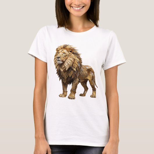 T-shirt Impression Statement Silver ROI LION Print (Devant)