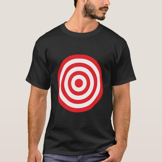 T-shirt Impression sur cible bullseye rouge devant derrièr (Devant)