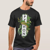T-shirt Impression tropicale Python Arbre Vert (Devant)