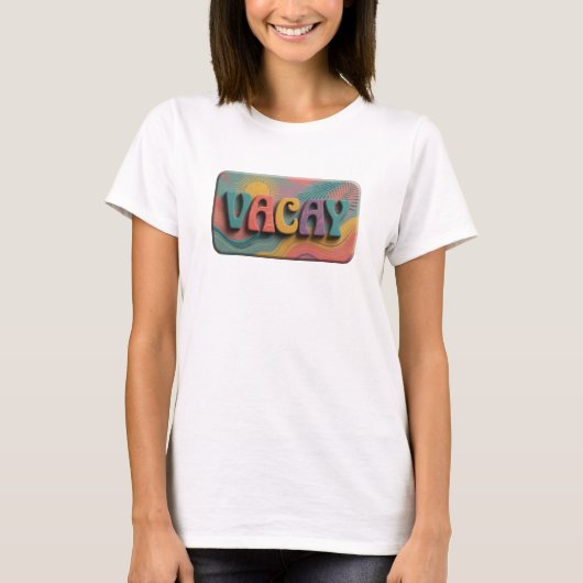 T-shirt Impression VACAY sarcelle gras (Devant)