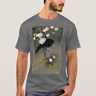 T-shirt Impression vintage de bois de corbeau japonais et