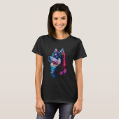 T-shirt Impressionisme drôle de Husky sibérien (Devant entier)