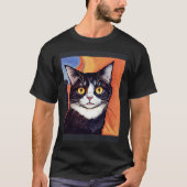 T-shirt Impressionistic Cat Screaming Impressionism Cats (Devant)