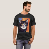 T-shirt Impressionistic Cat Screaming Impressionism Cats (Devant entier)