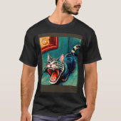 T-shirt Impressionistic Cat Screaming Impressionism Cats (Devant)