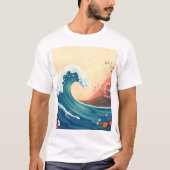 T-shirt Impressionistic Ocean Wave (Devant)