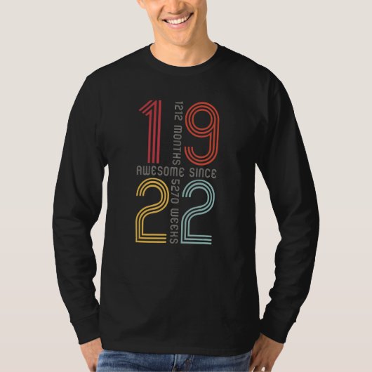T-shirt Impressionnant depuis 1922 101e anniversaire 101 a (Devant)