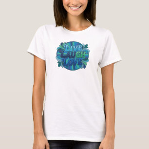 T-shirt Impressionnant Imprimé de mode 2D LIVE LAUGH LOVE