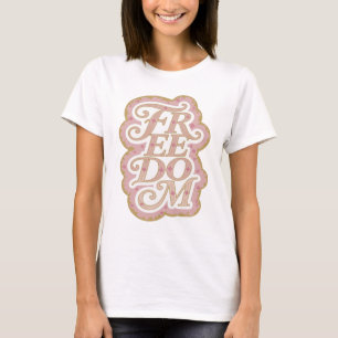 T-shirt Impressionnant or en relief « LIBERTÉ »