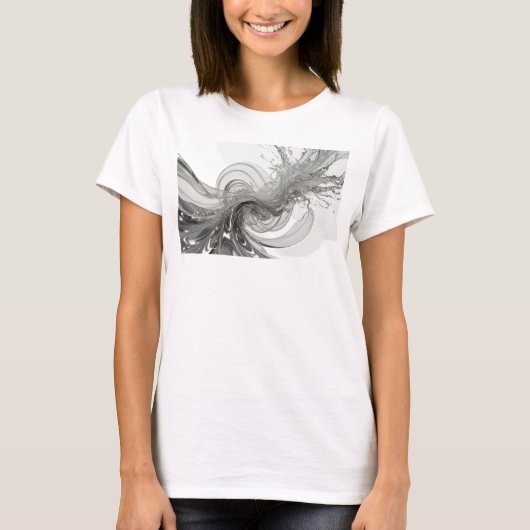 T-shirt Impressionnante impression d'art abstrait rouge (Devant)