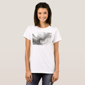 T-shirt Impressionnante impression d'art abstrait rouge (Devant entier)
