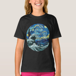 T-SHIRT IMPRESSIONNISME NUIT ÉTOILÉE VAGUE DE KANAGAWA ART
