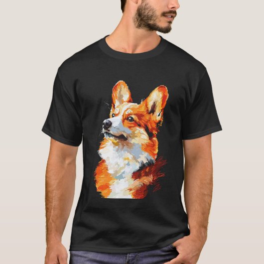 T-shirt Impressionniste Corgi (Devant)