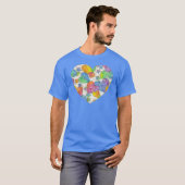 T-shirt Impressionniste Pastel Valentine Hearts (Devant entier)