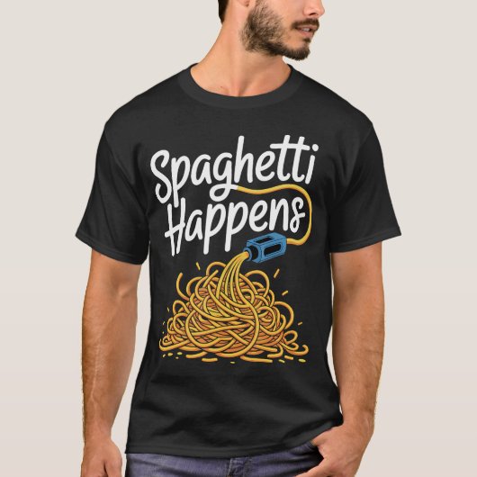 T-shirt Imprimante 3D Nerd Fabriquant de Spaghetti Filamen (Devant)