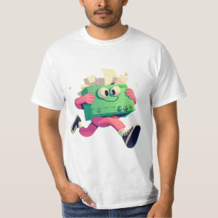 T-shirt Imprimante en marche avec papiers volants – Humour