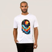 T-shirt Imprimantes D'Espace, Décor Unique D'Espace (Devant entier)