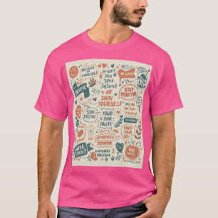 T-shirt Imprimantes Doodle colorées : Art inspirant pour