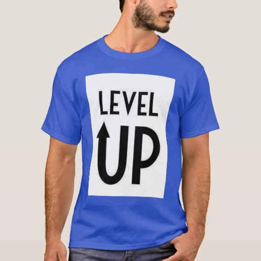 T-Shirt imprimé avec le texte Level Up (Devant)