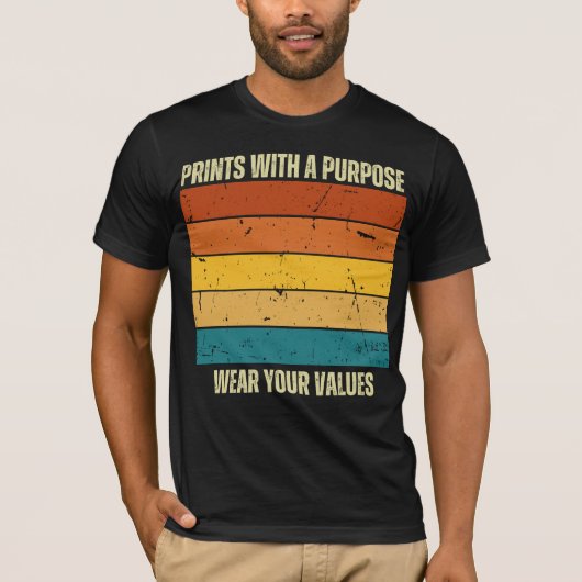 T-shirt Imprime avec un but, porte tes valeurs (Devant)