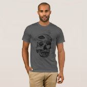 T-shirt imprimé bloc de bois de crâne (Devant entier)