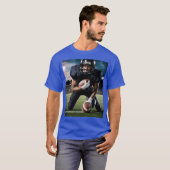 T-shirt imprimé couleur bleu Design de qualité cot (Devant entier)