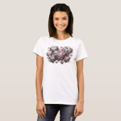 T-shirt Imprimé d'art abstrait rouge chic (Devant entier)