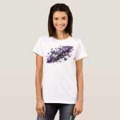 T-shirt Imprimé d'art abstrait violet chic (Devant entier)