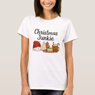 T-shirt Imprimé de dessert pour accro du Noël | Graphique
