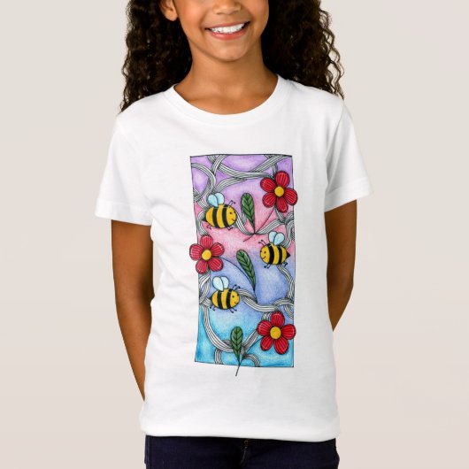 t-shirt imprimé de dessin animé pour filles (Devant)