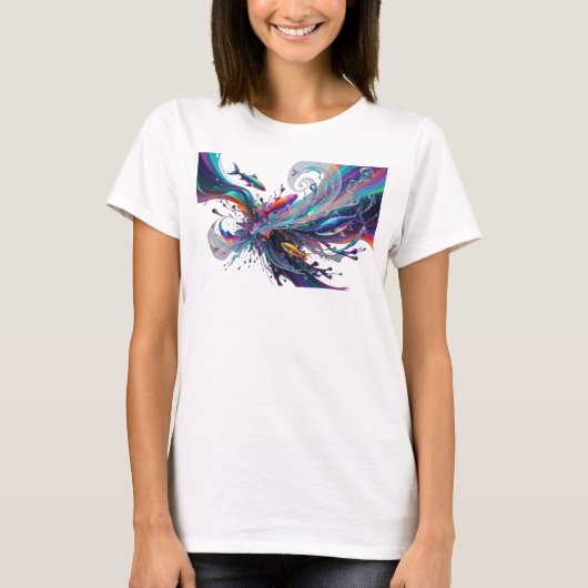 T-shirt Imprimé de mode ART ABSTRAIT Argent Chic (Devant)
