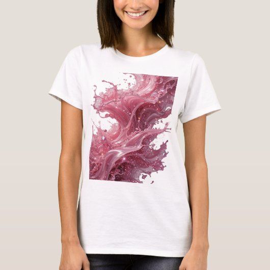 T-shirt Imprimé de mode ART ABSTRAIT Argent Chic (Devant)