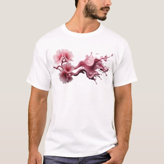 T-shirt Imprimé de mode FLEUR ABSTRAITE tendance (Devant)