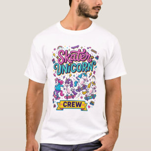 T-shirt Imprimé de style rétro pour l'équipage de patineur